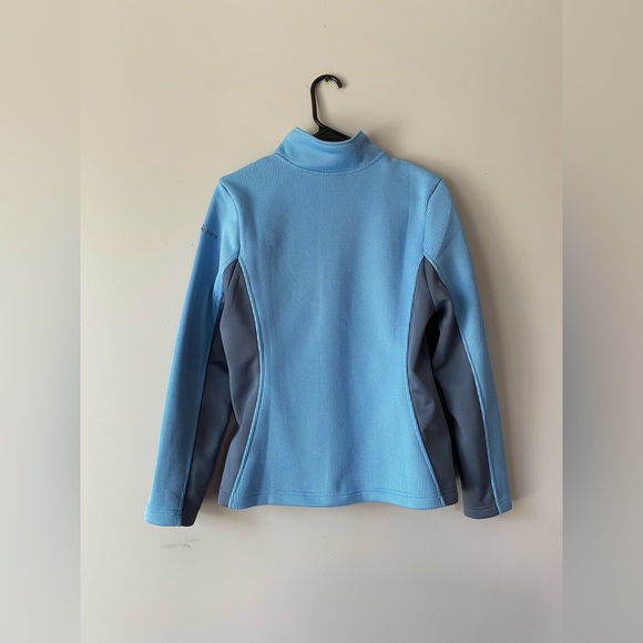 Spyder Womens Speedo Powder Blue Waffle Knit Fleece Zip Jacket Medium - Picture 5 of 15